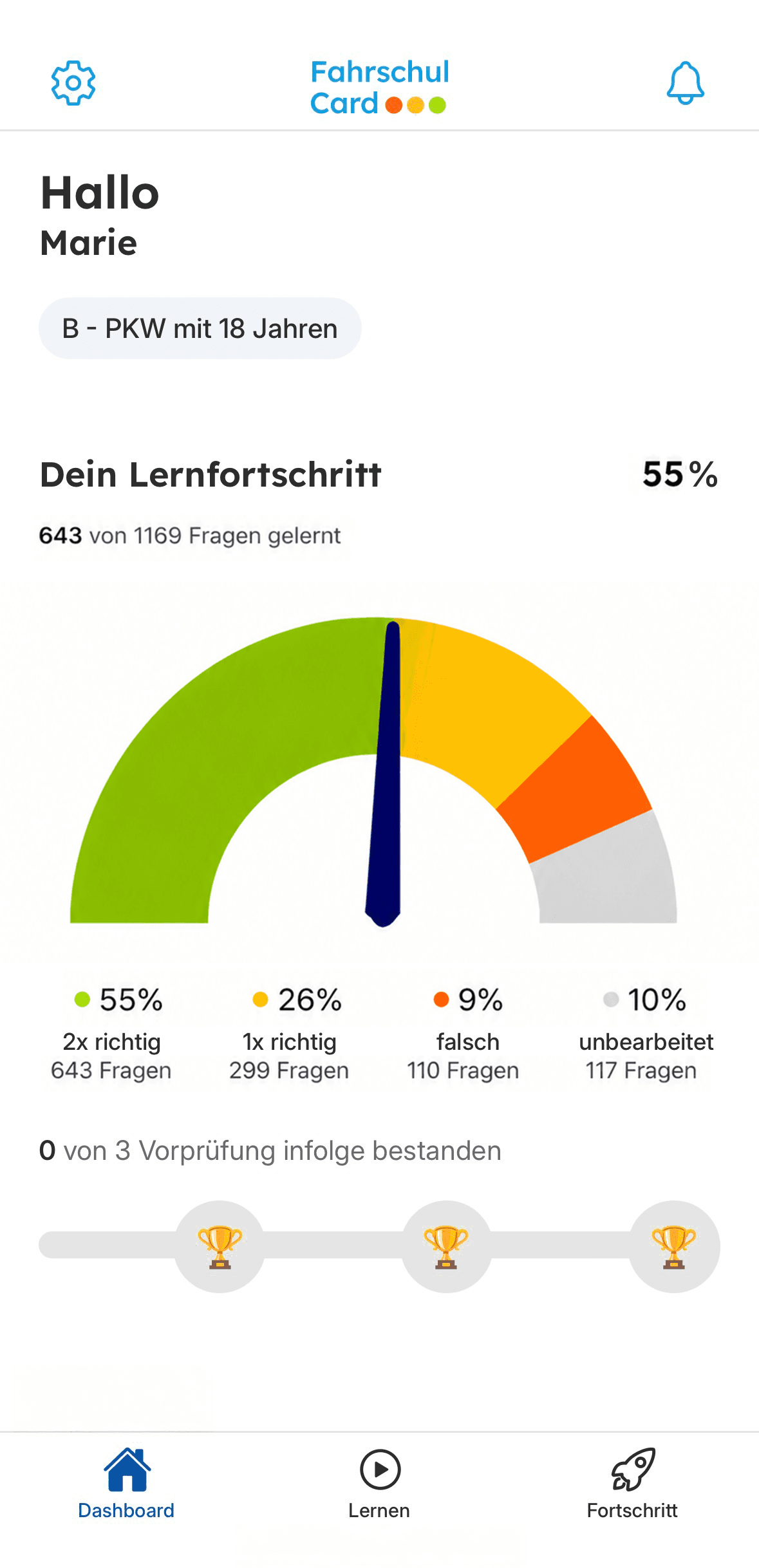 Fahrschulcard App Screenshot