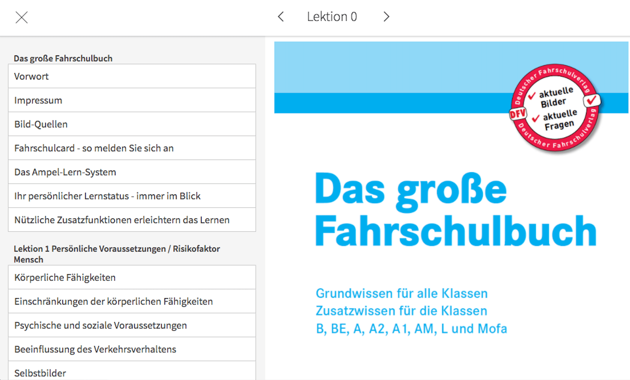 Fahrschulbuch eBook Screenshot
